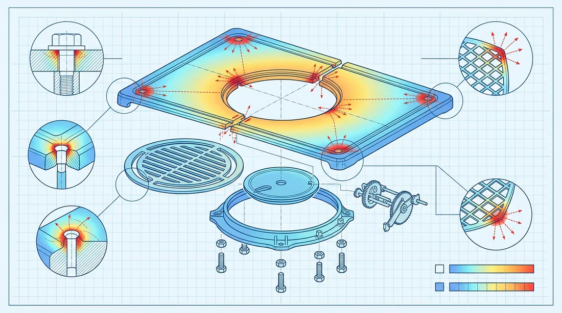 Gros plan d'une plaque de fond fissurée dans un insert Godin propre