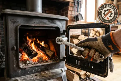 Main avec clé à cliquet pour tutoriel réparation insert