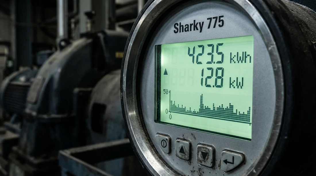 Affichage des données de consommation sur l'écran LCD du compteur.