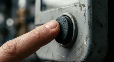 Gros plan sur le bouton de commande unique du compteur Sharky 775.