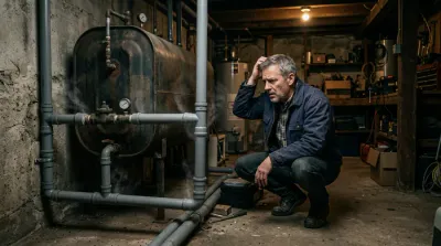 Filtre à charbon actif monté sur un tuyau de ventilation de cuve à fioul.