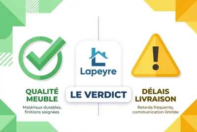 Vignette comparative Lapeyre : Qualité versus Délais de livraison.