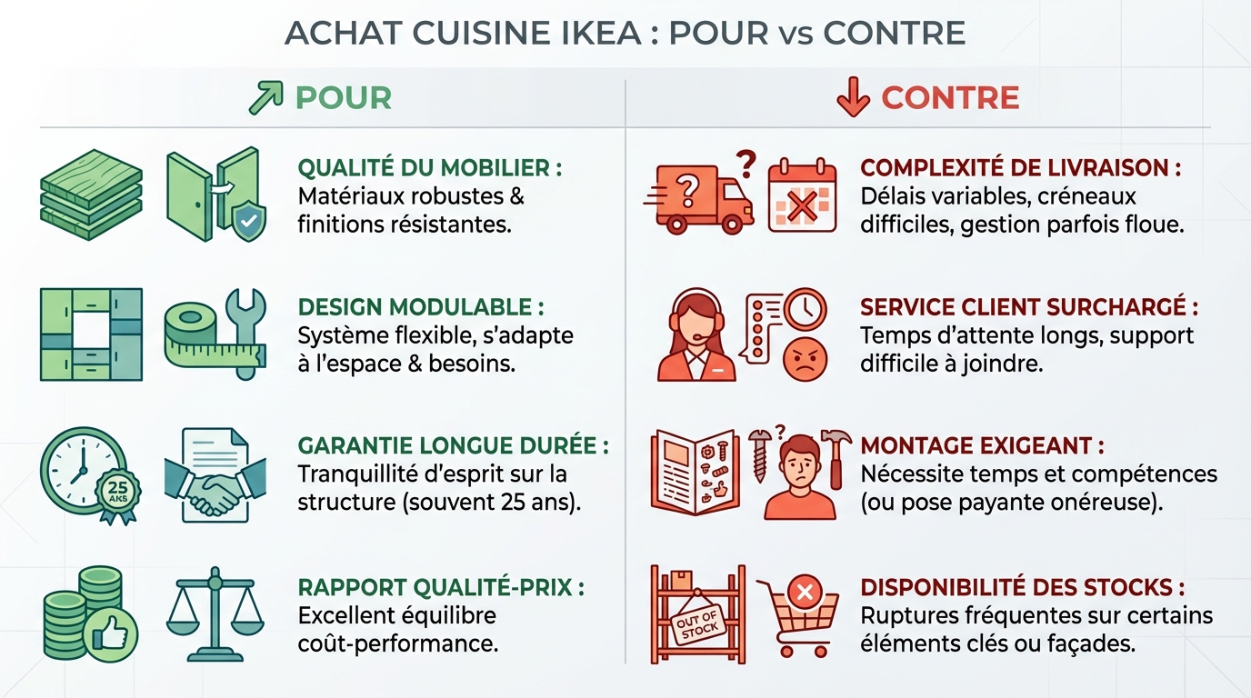 Tableau récapitulatif des points forts et points faibles IKEA en 2026