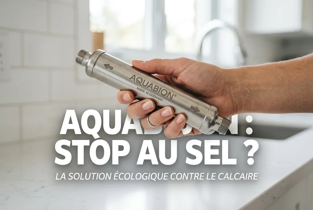 Comparaison entre un adoucisseur d'eau encombrant avec sel et le système compact écologique Aquabion.
