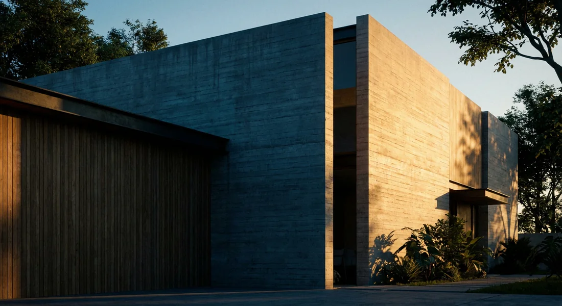 Comparaison de la même couleur de façade à l'ombre et au soleil.