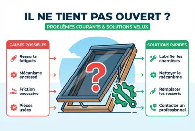 Infographie : Comment réparer un Velux qui se referme tout seul ?