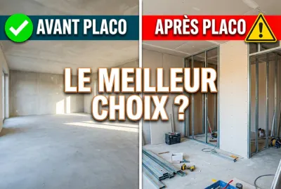 Comparatif visuel entre ragréage avant et après la pose des cloisons