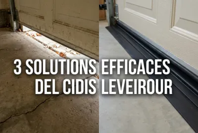 Comparaison entre un seuil de garage non étanche et une solution avec joint