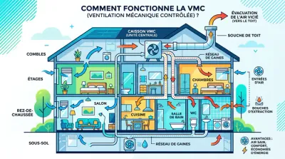 Vue d'un sous-sol moderne et sain grâce à une ventilation efficace.